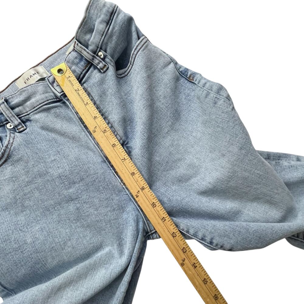 Frame Le Sleek Straight Jeans Size 29 Light Wash High Rise Stretch Denim - Picture 7 of 10
